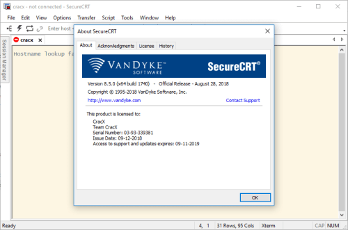 SecureCRT 8.7.3 Crack Mac License Key Torrent Free Download