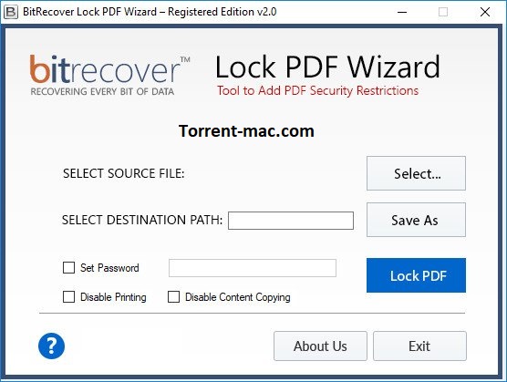 BitRecover Unlock PDF Wizard Crack Mac