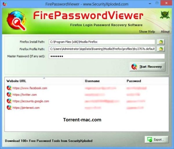 FirePasswordViewer Crack Mac